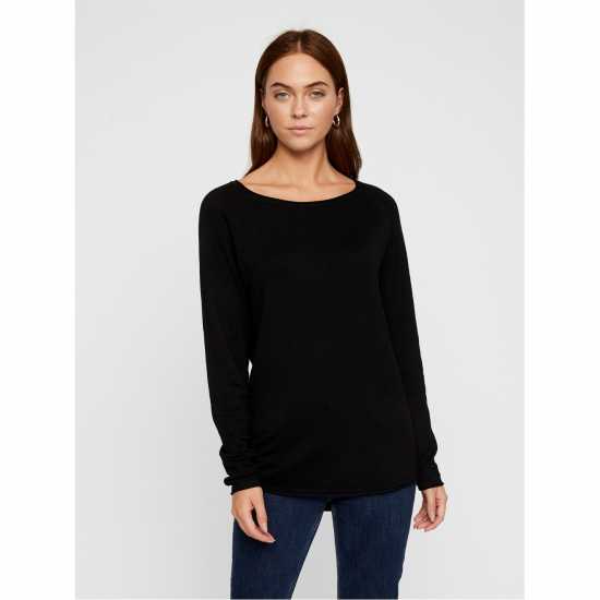 Дамски пуловери и жилетки Vero Moda Плетен Пуловер Boat Neck Fine Knit Jumper Черно Vero Moda Плетен Пуловер Boat Neck Fine Knit Jumper Черно Дамски пуловери и жилетки