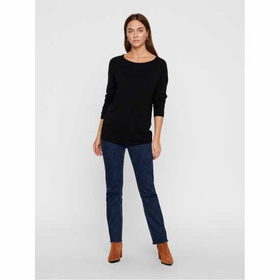 Дамски пуловери и жилетки Vero Moda Плетен Пуловер Boat Neck Fine Knit Jumper Черно Vero Moda Плетен Пуловер Boat Neck Fine Knit Jumper Черно Дамски пуловери и жилетки