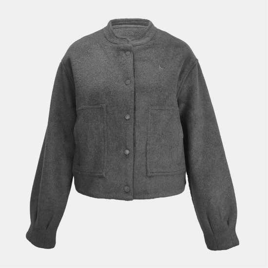 Jack Wills Women's Insulated Long Sleeve Short Puffer Jacket Сиво Jack Wills Women's Insulated Long Sleeve Short Puffer Jacket Сиво