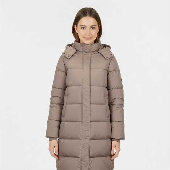 Jack Wills Women's Water Resistant Wind Resistant Detachable Hood Short Puffer Jacket Моха Jack Wills Women's Water Resistant Wind Resistant Detachable Hood Short Puffer Jacket Моха
