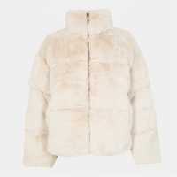 Jack Wills Women's Jw Fur Long Sleeve Short Puffer Jacket Крем 