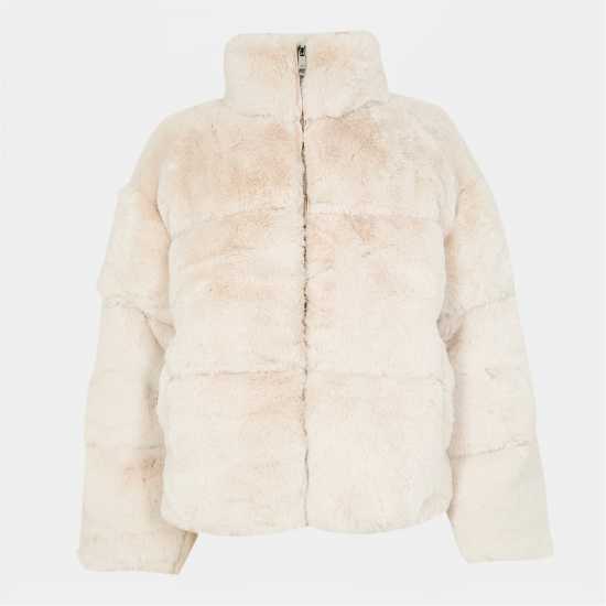 Jack Wills Women's Jw Fur Long Sleeve Short Puffer Jacket Крем 