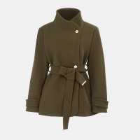 Biba Women's Bobby Belted Long Sleeve Hip Length Pea Coat  