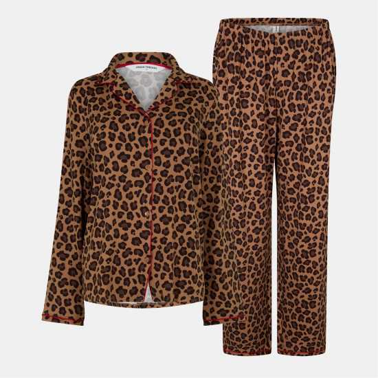 Urban Threads Women's Long-Sleeve Pyjama Set Леопард 