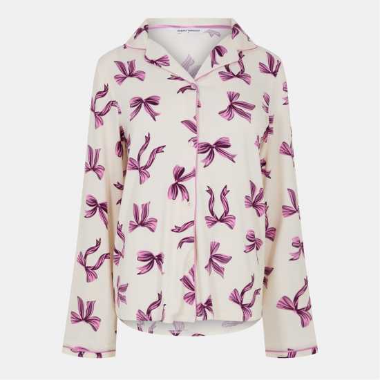 Urban Threads Women's Long-Sleeve Pyjama Set Лилави лъки 