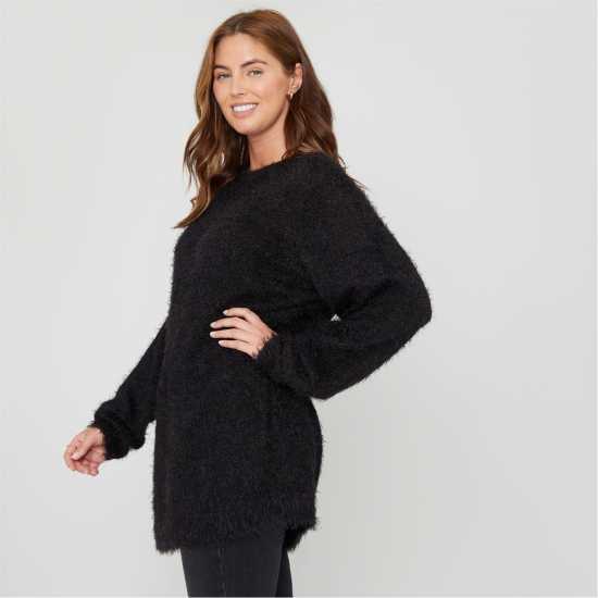 Блуза С Обло Деколте Be You Beyou Fluffy Crew Neck Jumper черно Блуза С Обло Деколте Be You Beyou Fluffy Crew Neck Jumper черно