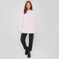 Be You Women's BeYou Fluffy Crew Neck Jumper Pink 