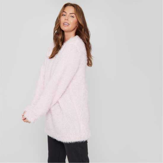 Be You Women's BeYou Fluffy Crew Neck Jumper Pink 