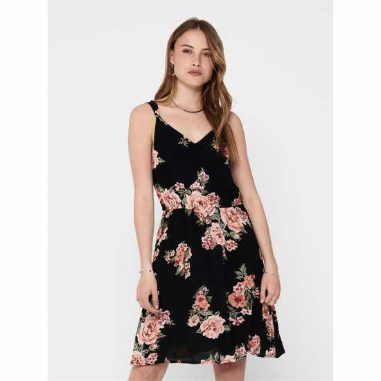 Only Karmen Print Mini Dress Womens Черно Дамски поли и рокли