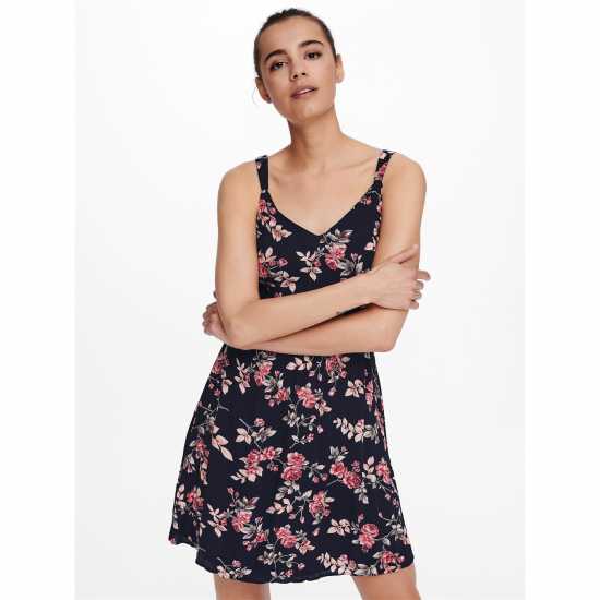 Only Karmen Print Mini Dress Womens Нощно небе Дамски поли и рокли