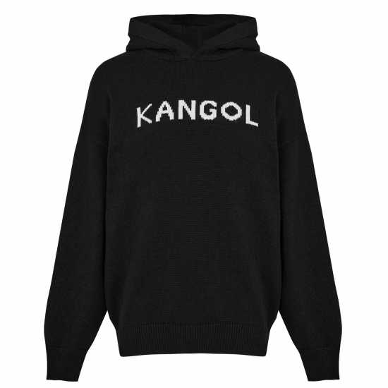 Kangol Jacquard Logo Hoodie Mens Black Мъжки пуловери и жилетки