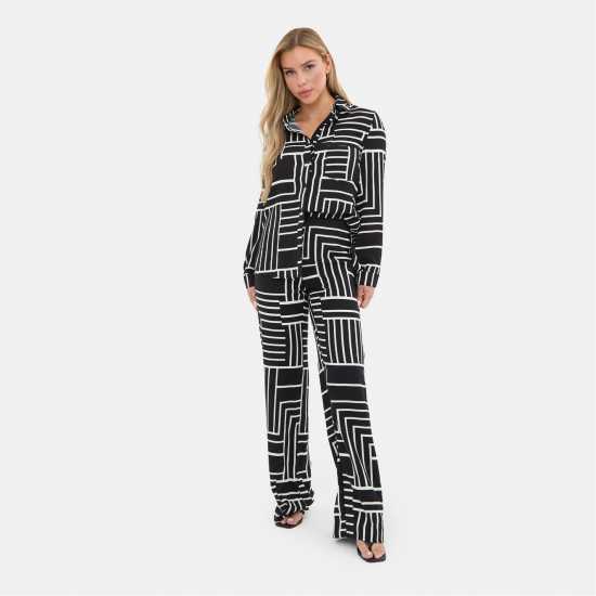 Дамски ризи и тениски Printed Long Sleeved Crepe Shirt Printed Long Sleeved Crepe Shirt Дамски ризи и тениски