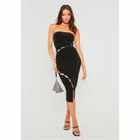 Дамски поли и рокли Missy Empire Layer Slinky Bandeau Dress With Cut Out Button Detail Missy Empire Layer Slinky Bandeau Dress With Cut Out Button Detail Дамски поли и рокли
