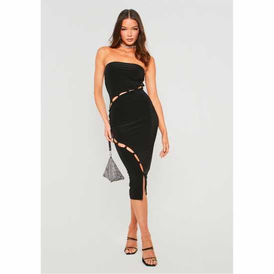 Дамски поли и рокли Missy Empire Layer Slinky Bandeau Dress With Cut Out Button Detail Missy Empire Layer Slinky Bandeau Dress With Cut Out Button Detail Дамски поли и рокли