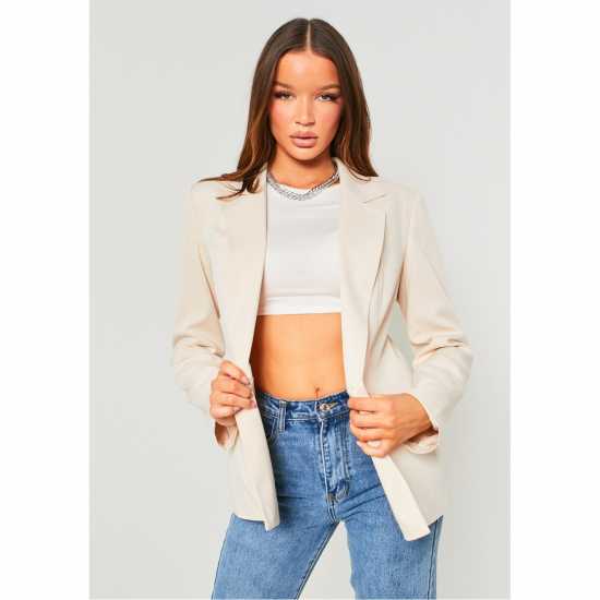 Missy Empire Oversized Blazer Бежово Дамски поли и рокли