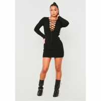 Missy Empire Mini Dress With Tie Front  Дамски поли и рокли