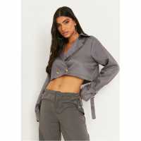 Тренчкот Missy Empire Women's Oversized Cropped Long Sleeve Trench Coat  