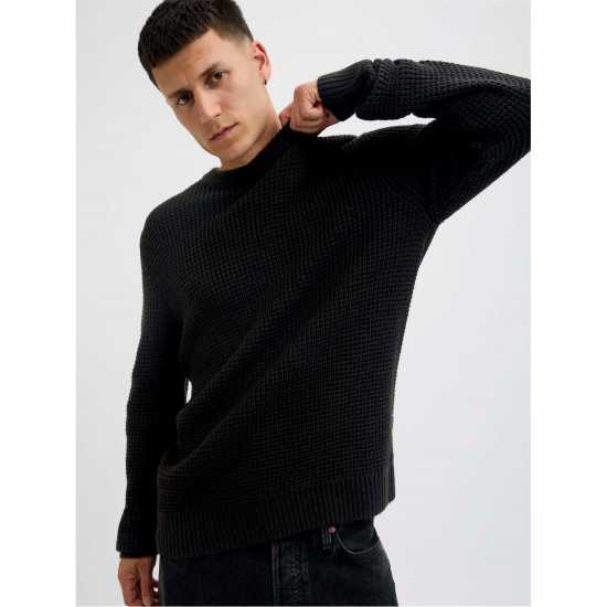 Блуза С Обло Деколте Jack And Jones Men's Knitted Crew Neck Jumper Черно Блуза С Обло Деколте Jack And Jones Men's Knitted Crew Neck Jumper Черно