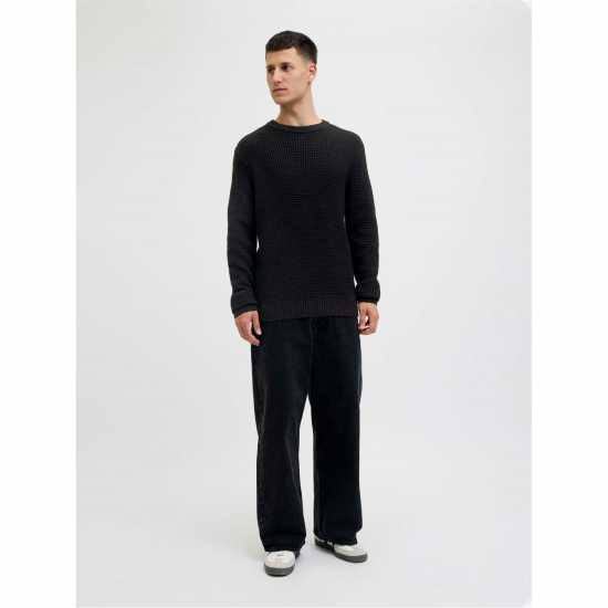 Блуза С Обло Деколте Jack And Jones Men's Knitted Crew Neck Jumper Черно Блуза С Обло Деколте Jack And Jones Men's Knitted Crew Neck Jumper Черно