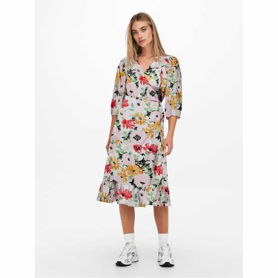 Only Olivia Wrapped Dress Womens Облачен Танцьор Дамски поли и рокли