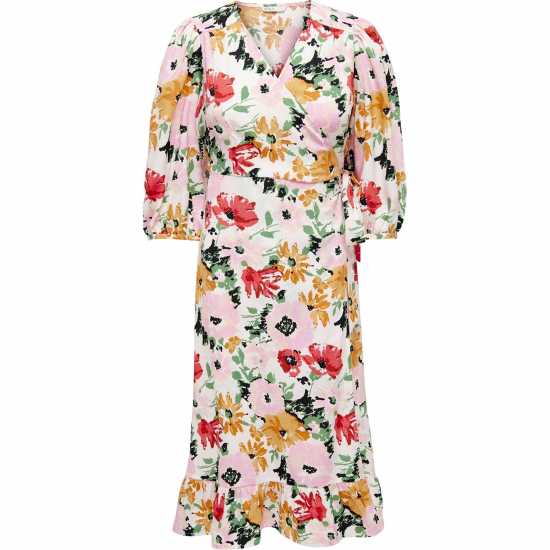 Only Olivia Wrapped Dress Womens Облачен Танцьор Дамски поли и рокли