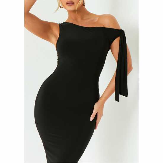 Дамски поли и рокли Средна Рокля Missy Empire Tie Shoulder Midi Dress Черно Средна Рокля Missy Empire Tie Shoulder Midi Dress Черно Дамски поли и рокли