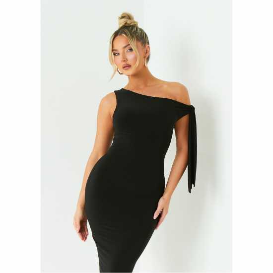 Дамски поли и рокли Средна Рокля Missy Empire Tie Shoulder Midi Dress Черно Средна Рокля Missy Empire Tie Shoulder Midi Dress Черно Дамски поли и рокли