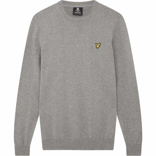 Lyle And Scott Merino Crew Knit Sweater Среден сив T28 Lyle And Scott Merino Crew Knit Sweater Среден сив T28
