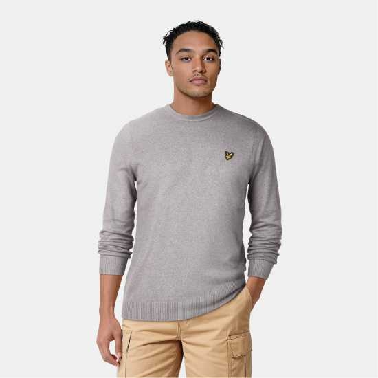 Lyle And Scott Merino Crew Knit Sweater Среден сив T28 Lyle And Scott Merino Crew Knit Sweater Среден сив T28