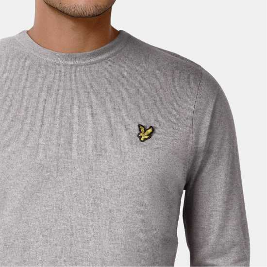 Lyle And Scott Merino Crew Knit Sweater Среден сив T28 Lyle And Scott Merino Crew Knit Sweater Среден сив T28