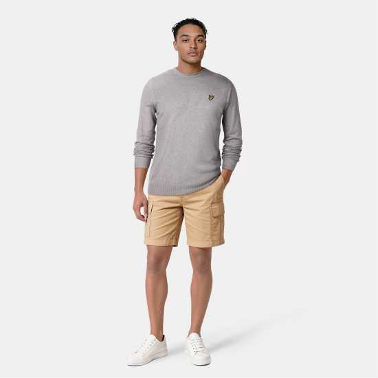 Lyle And Scott Merino Crew Knit Sweater Среден сив T28 Lyle And Scott Merino Crew Knit Sweater Среден сив T28