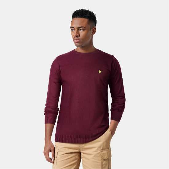 Lyle And Scott Merino Crew Knit Sweater Бордово Z562 Lyle And Scott Merino Crew Knit Sweater Бордово Z562
