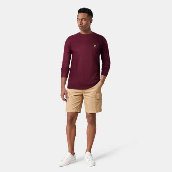 Lyle And Scott Merino Crew Knit Sweater Бордово Z562 Lyle And Scott Merino Crew Knit Sweater Бордово Z562