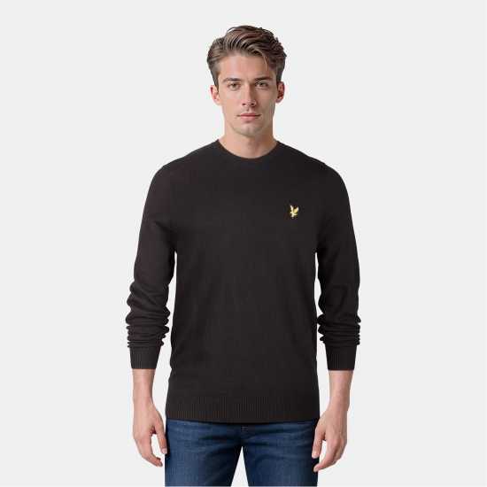 Lyle And Scott Merino Crew Knit Sweater Черно небесно Z865 Lyle And Scott Merino Crew Knit Sweater Черно небесно Z865