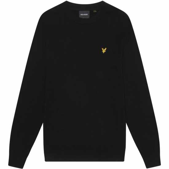 Lyle And Scott Merino Crew Knit Sweater Черно небесно Z865 Lyle And Scott Merino Crew Knit Sweater Черно небесно Z865