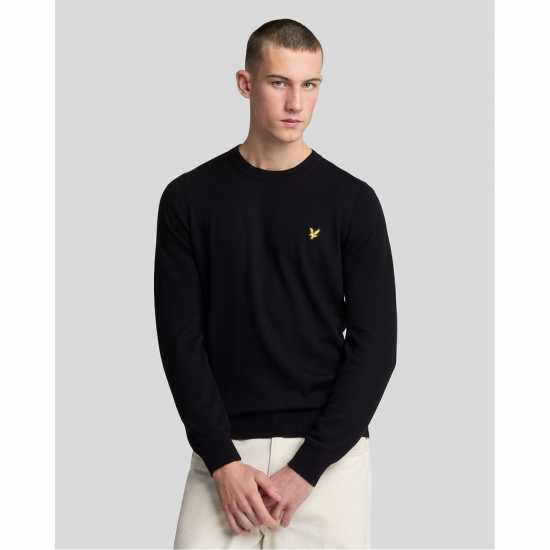 Lyle And Scott Merino Crew Knit Sweater Черно небесно Z865 Lyle And Scott Merino Crew Knit Sweater Черно небесно Z865