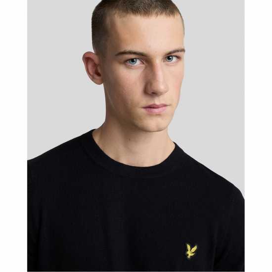 Lyle And Scott Merino Crew Knit Sweater Черно небесно Z865 Lyle And Scott Merino Crew Knit Sweater Черно небесно Z865