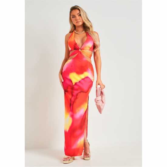 Дамски поли и рокли Missy Empire Printed Cut Out Halter Maxi Dress Missy Empire Printed Cut Out Halter Maxi Dress Дамски поли и рокли
