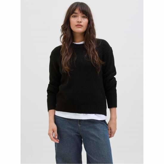 Блуза С Обло Деколте Jjxx Global Knitted Crew Neck Jumper Черно 