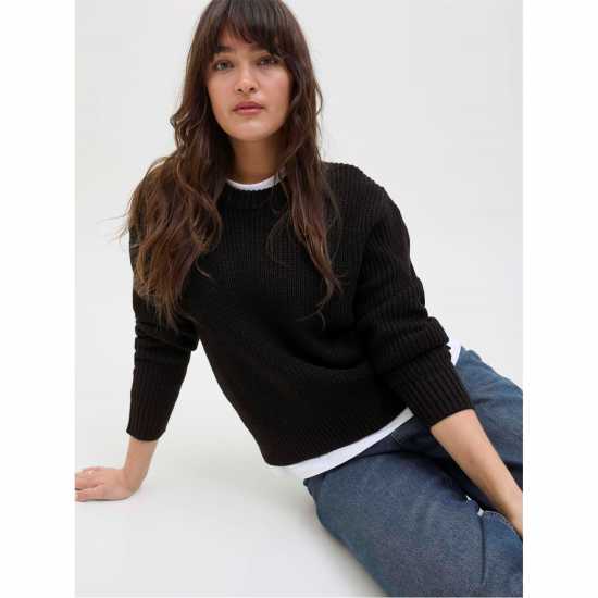 Блуза С Обло Деколте Jjxx Global Knitted Crew Neck Jumper Черно 