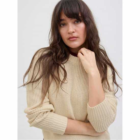 Блуза С Обло Деколте Jjxx Global Knitted Crew Neck Jumper Лунна лъчина 