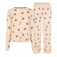 Women's Ribbed Long Sleeve Pyjama Set  