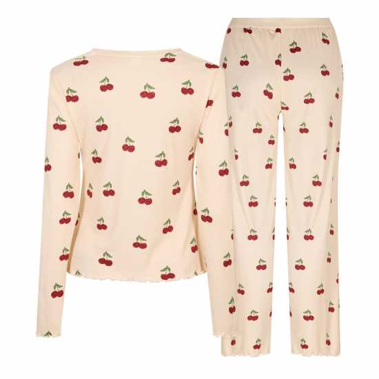 Women's Ribbed Long Sleeve Pyjama Set  