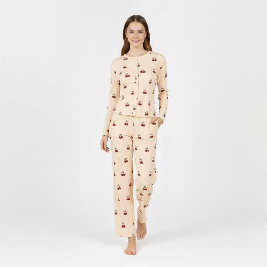 Women's Ribbed Long Sleeve Pyjama Set Women's Ribbed Long Sleeve Pyjama Set