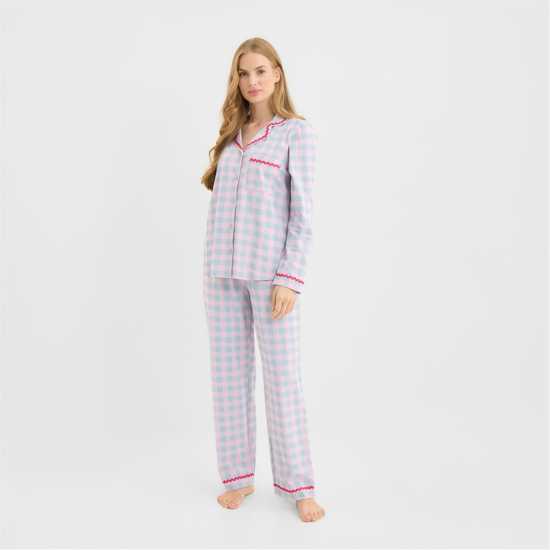 Chelsea Peers Chelsp Wavy Trim Pjs Ld62 G Morning Blue 