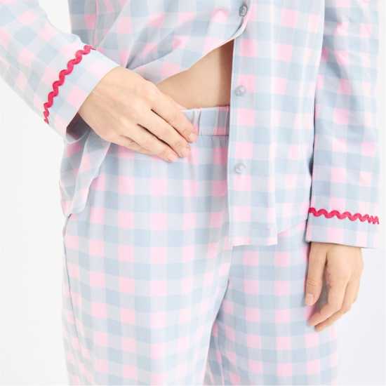 Chelsea Peers Chelsp Wavy Trim Pjs Ld62 G Morning Blue 