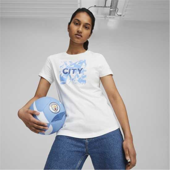 Puma Mcfc Ftblcore Graphic Tee W T-Shirt Womens Puma Mcfc Ftblcore Graphic Tee W T-Shirt Womens