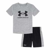 Under Armour Тениска Short Sleeve T Shirt Shorts Set Infant Boys Black/Grey Бебешки дрехи