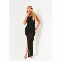 Missy Empire Split Halter Neck Maxi Dress  Дамски поли и рокли