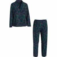 Tommy Hilfiger Long Sleeve Satin Pyjama Set Paisley Green Дамски пижами